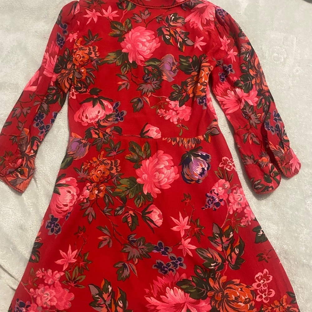 Zara Red Floral Mini Dress - Picture 2 of 10